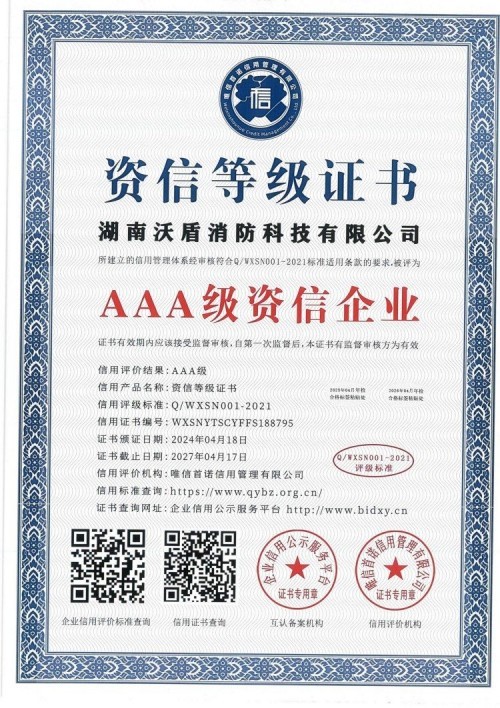 资信等级证书